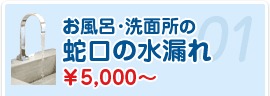 お風呂･洗面所の蛇口の水漏れ ￥5,000～